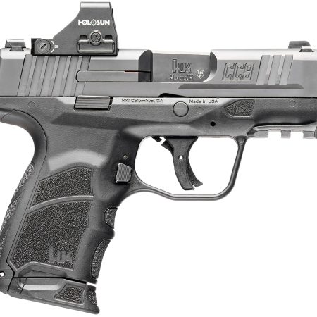 HK 81001132 CC9  9mm Luger 10+1 3.32" Black Polygonal Rifled Barrel, Optic Ready RMSc/407k Footprint/Serrated Steel Slide, Polymer Frame w/Picatinny Rail, Black Interchangeable Backstrap Grip