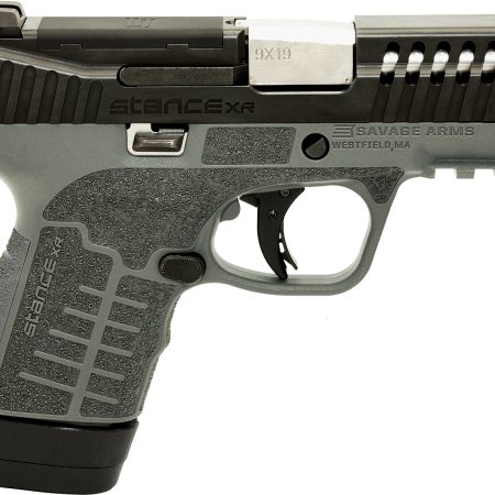 Savage Arms 67066 Stance XR Micro Frame 9mm Luger 13+1 3.20" Stainless Steel Barrel, Black Nitride Ported Steel Slide, Gray Stainless Steel Frame w/Picatinny Rail, Gray GFN Grip, Ambidextrous