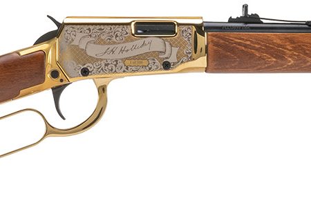 Rossi RL22181WDGDH Rio Bravo Doc Holiday 22 LR 15+1 18" Polished Black Oxide Alloy Steel Barrel, Gold Engraved Aluminum Receiver, Fixed Hardwood Stock