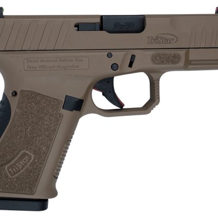 TriStar 85772 Apoc  9mm Luger 15+1 4.02" Black Steel Barrel, Flat Dark Earth Cerakote Serrated Steel Slide & Polymer Frame w/Accessory Rail, Textured Grip