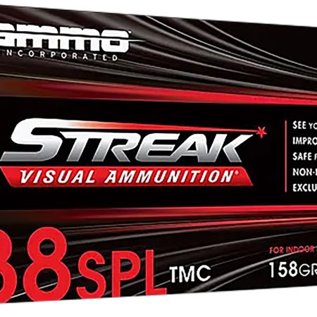 Ammo Inc 38158TMCSTRKRED50 Streak Visual (RED) 38Special 158gr Total Metal Case 50 Per Box/20 Case