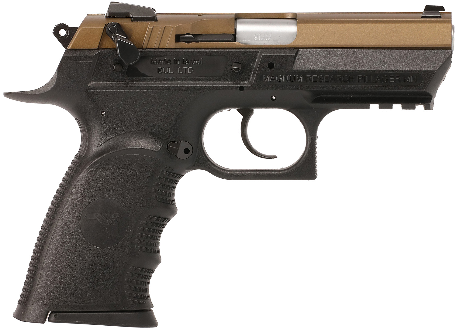 Magnum Research BE99153RSLBB Baby Eagle III 9mm 15+1 3.85" Burnt Bronze Carbon Steel Slide Black Textured