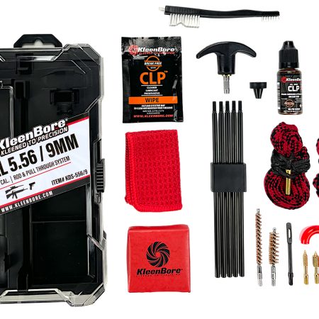 KleenBore KDS556/9 Dual System Cleaning Kit 5.56/22/223 w/ Dual Rod Rope Pull Through