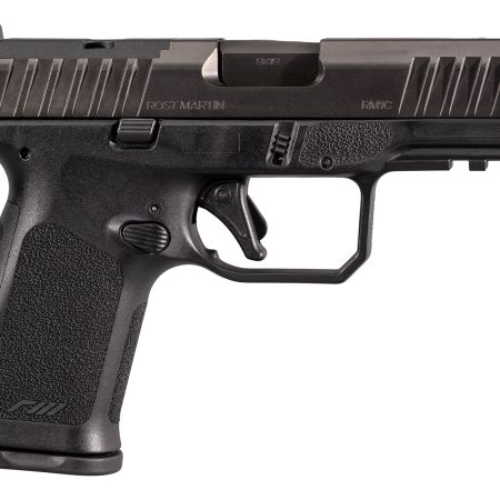 Rost Martin RM1CBLKOSP10CA RM1C *CA Compliant 9mm Luger 10+1 4" Black Compensated Match Grade Barrel, Black Tenifer Optic Ready/Serrated Steel Slide, Black Textured Grip