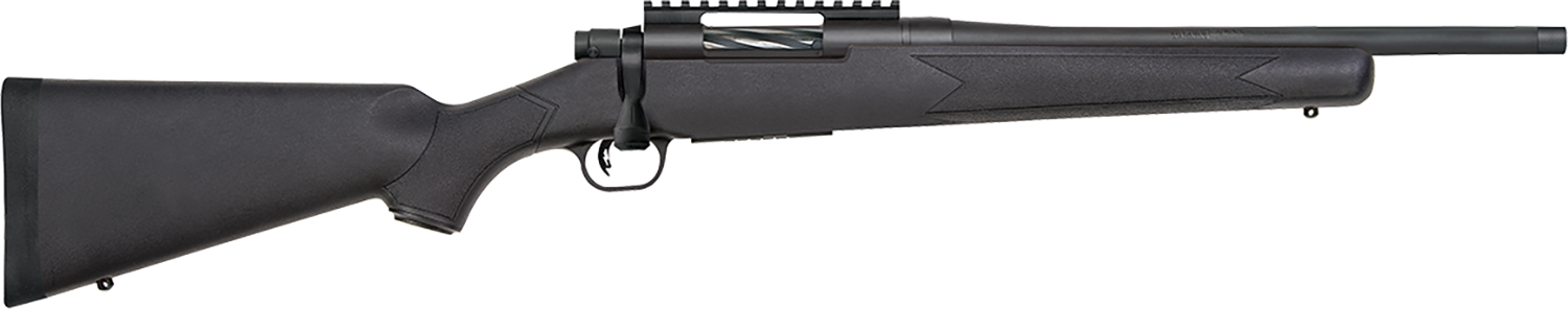 Mossberg 28227 Patriot Carbine 22-250 Rem 5+1 18" Matte Blued Threaded Bull Barrel, Matte Blued Picatinny Rail Receiver, Black Fixed Synthetic Stock