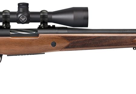 Mossberg 28237 Patriot w/Optic Full Size 6.5 PRC 4+1 24" Matte Blued Fluted Threaded Barrel, Matte Blued Drilled & Tapped Receiver, Walnut Fixed Stock, Vortex Crossfire II 3-9x40mm Scope, Right Hand