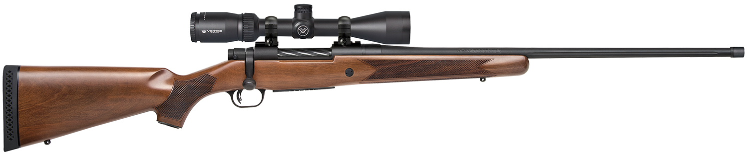 Mossberg 28241 Patriot w/Optic Full Size 350 Legend 4+1 22" Matte Blued Fluted Threaded Barrel, Matte Blued Drilled & Tapped Receiver, Walnut Fixed Stock, Vortex Crossfire II 3-9x40mm Scope