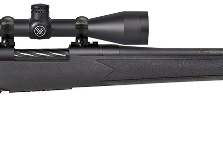 Mossberg 28249 Patriot w/Optic 7mm PRC 3+1 24" Matte Blued Threaded Barrel, Matte Blued Drilled & Tapped Receiver, Fixed Black Synthetic Stock, Vortex Crossfire II 3-9x40mm