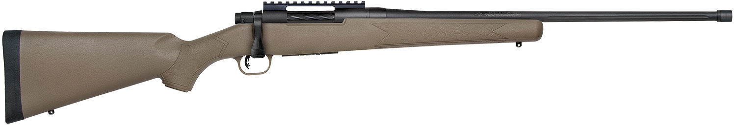 Mossberg 28255 Patriot Predator Full Size 350 Legend 4+1 20" Matte Blued Fluted Threaded Barrel, Matte Blued Picatinny Rail Receiver, Fixed Flat Dark Earth Synthetic Stock