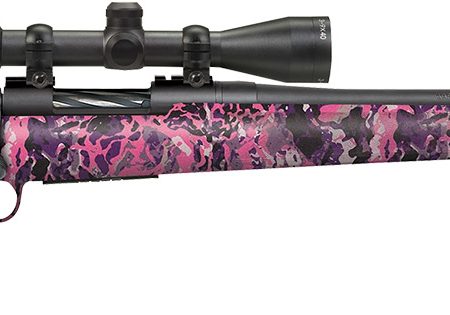 Mossberg 28258 Patriot Super Bantam w/Optic 350 Legend 4+1 22" Matte Blued Fluted Threaded Barrel, Matte Blued Drilled & Tapped Receiver, Adj LOP Muddy Girl Wild Synthetic Stock, 3-9x40mm Duplex