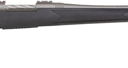 Mossberg 28261 Patriot  Full Size 7mm PRC 3+1 24" Stainless Cerakote Fluted Threaded Barrel, Drilled & Tapped Stainless Cerakote Receiver, Black Fixed Synthetic Stock