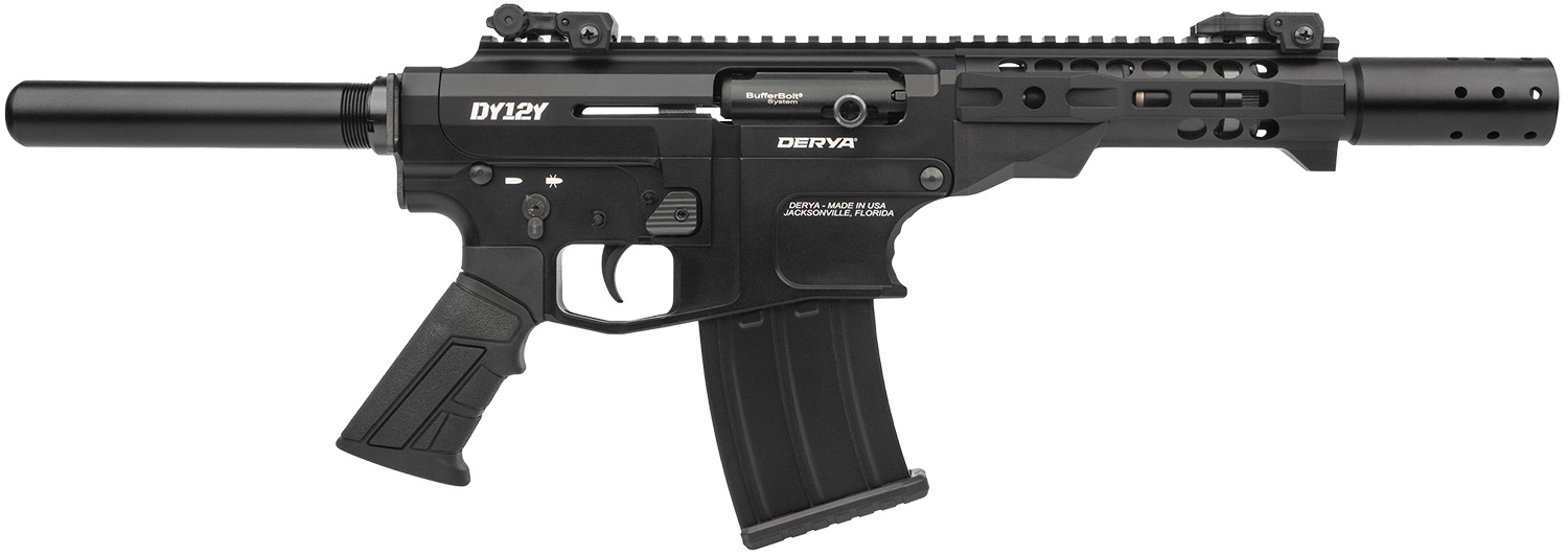 Derya Firearms DY12Y11US Namlu DY12 12 Gauge Semi-Auto 3" 5+1 11" Black Melotine Threaded Barrel, Black Anodized Aluminum Receiver w/Picatinny Rail, Black Adjustable Polymer Stock & Pistol Grip