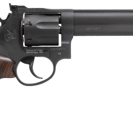 Taurus 2-660061-HWD1 66  Medium 357 Mag/38 Special +P 7 Shot 6" Matte Black Oxide Alloy Steel Barrel, Matte Black Oxide Cylinder, Matte Black Oxide Alloy Steel Frame, Wood Grip, Transfer Bar Safety