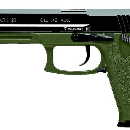 HK 81001075 Mark 23 45 ACP 10+1 5.87" Black Threaded Barrel, Black Cerakote Serrated Steel Slide, OD Green Polymer Frame w/Accessory Rail, Textured Grip