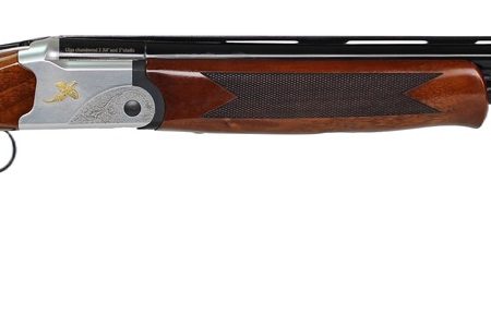 Iver Johnson Arms IJ60020LW28S IJ600 Lightweight Full Size 20 Gauge Break Open 3" 2rd 28" Black Over/Under Vent Rib Barrel, Silver Engraved Aluminum Receiver, Fixed Walnut Wood Stock, Ambidextrous