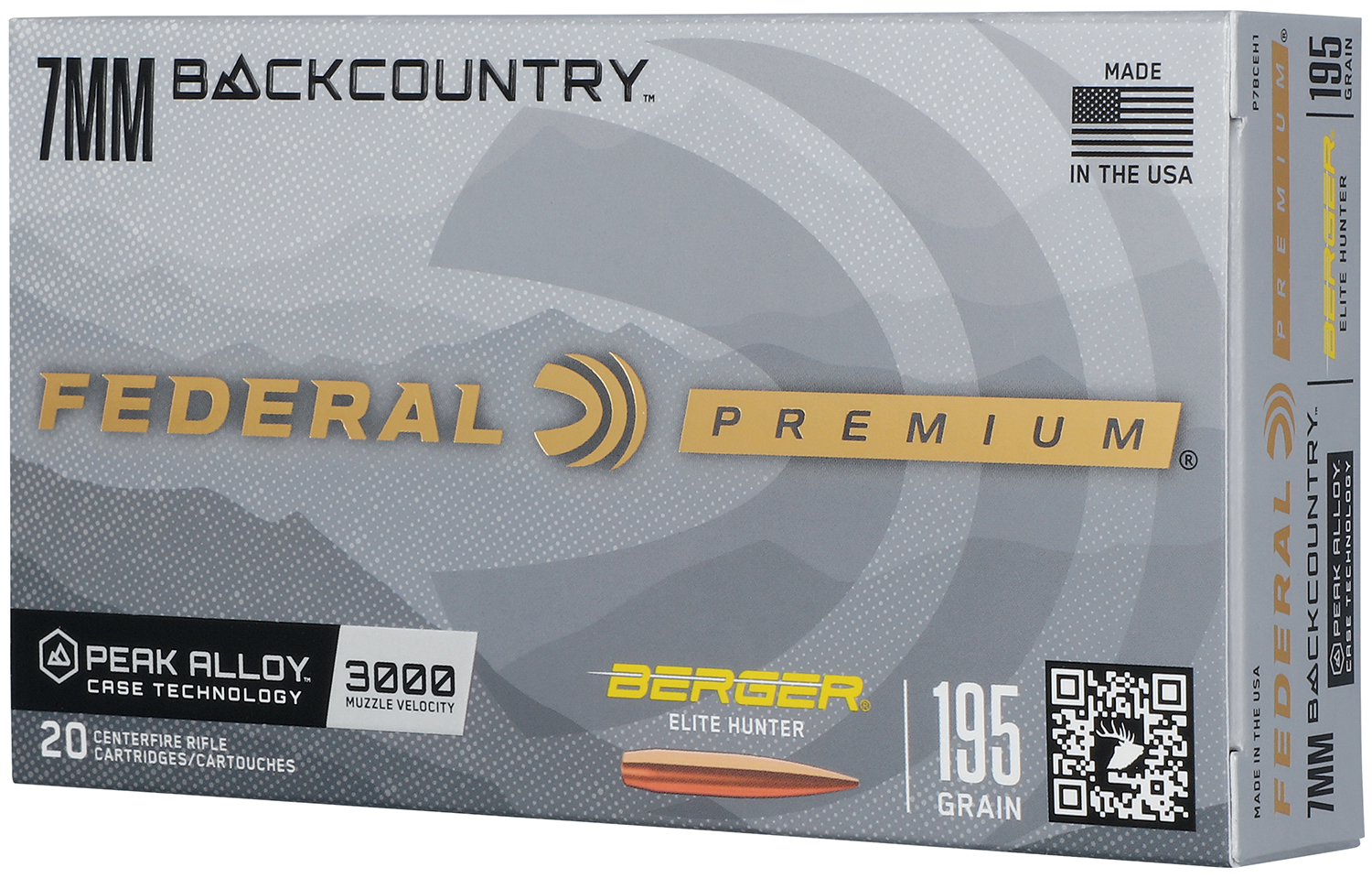 Federal P7BCEH1 BackCountry 7mm BC 195gr 20 Per Box