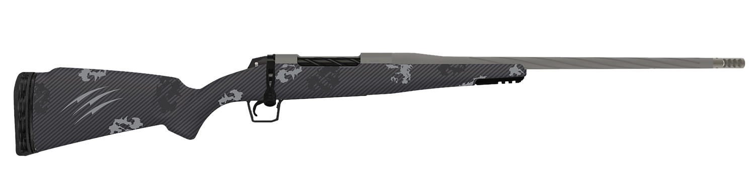 Fierce Firearms TWROG300WIN20GP Twisted Rogue 300 Win 20" Tungsten Cerakote Fluted Threaded Barrel, Drilled & Tapped Steel Receiver, LR Negative Comb Phantom Camo Carbon Fiber Stock