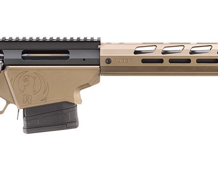 Ruger 18104 Precision  308 Win 10+1 20" Black Threaded Barrel, Smoked Bronze Cerakote Picatinny Rail Steel Receiver, M-LOK Handguard, Adj Folding Black Stock, Magpul K2-XL Grip