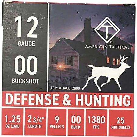 ATI ATIACL12B00   12Gauge 2.75" 1 1/4oz 00Buck Shot 25 Per Box/10 Case