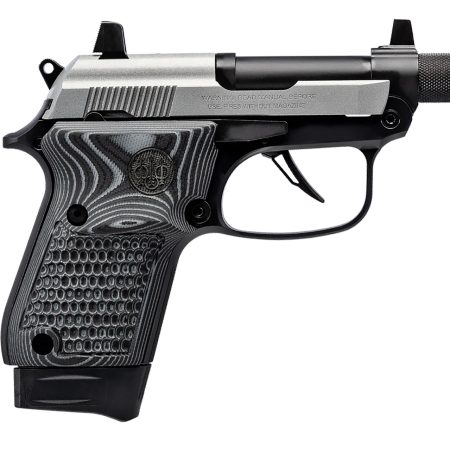 Beretta USA J20X22R8M3 20X Bobcat Bug Out Bag Micro Frame 22 LR 8+1 2.80" Black Threaded Tip-Up Barrel, Inox ELS/Serrated Slide, Black Polymer Frame w/Beavertail, Helica Texture Grip