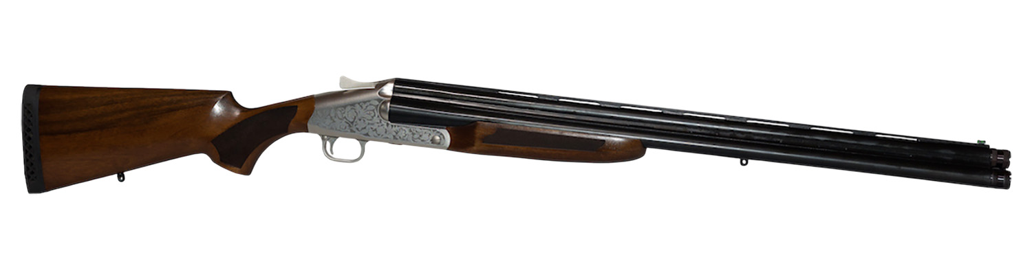 ATI ATIGKOF123B28 3B 12 Gauge 3.50" 3 Shot 28" Vent Rib Barrel, Engraved Silver Receiver, Fixed Wood Stock