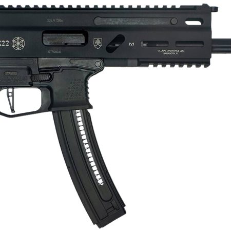 Grand Power 8588005808606 TR22 Stribog 22 LR 25+1 10" Black Threaded Barrel, Black Hardcoat Anodize Receiver w/Picatinny Rail, Black Polymer Grip, Ambidextrous