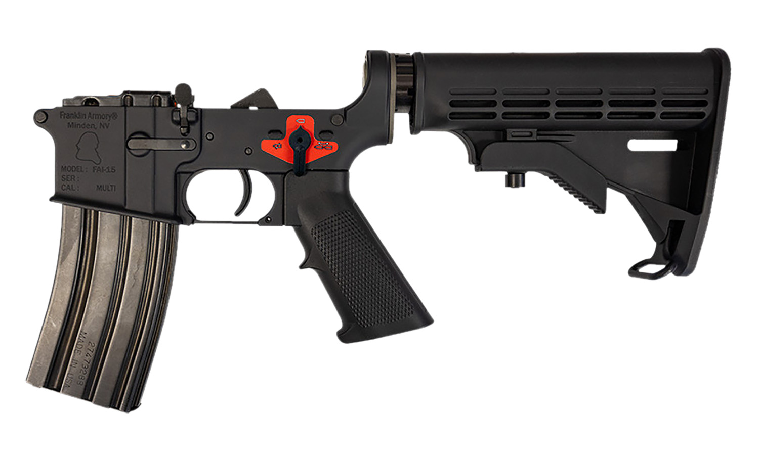 Franklin Armory 0020024BLK BFSIII Aluminum Black Hardcoat Anodize Black A2 Pistol Grip for M4