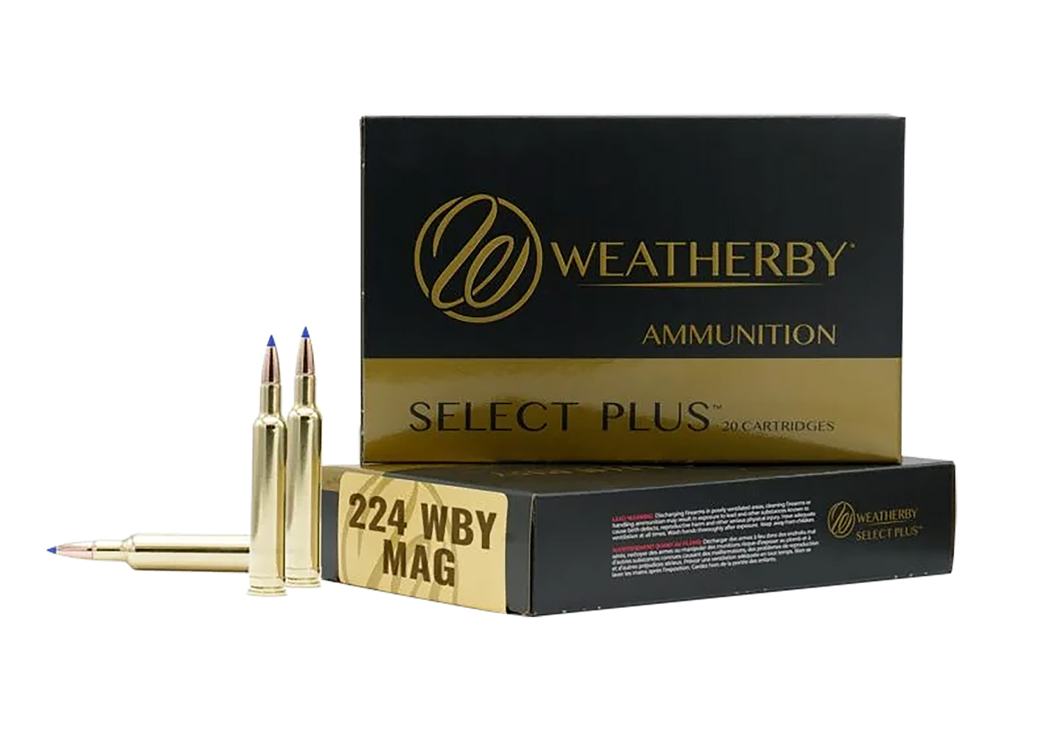 Weatherby H22450VMAX 224WthbyMag 50gr Hornady V-Max 20 Per Box