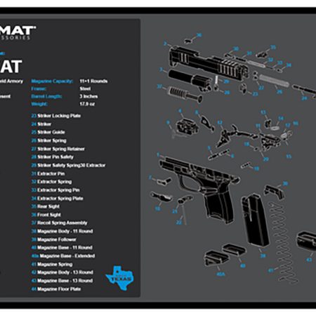 TekMat TEKR17HELLCATBLU Springfield Armory Hellcat Cleaning Mat Black/Blue/White Rubber 11"x17" Springfield Hellcat Parts Diagram