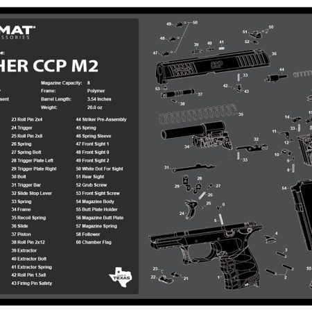 TekMat TEKR17WALCCPM2 Walther CCP M2 Cleaning Mat Black/White Rubber 11"x17" Walther CCP M2 Parts Diagram
