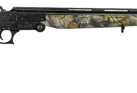 ATI ATIG12NMD23C Nomad  12 Gauge Break Open 3" 1 Shotgun Shell, 23" Matte Black Single Shot Vent Rib Barrel, Matte Black Receiver, Camo Fixed w/Saddle Mount Synthetic Stock