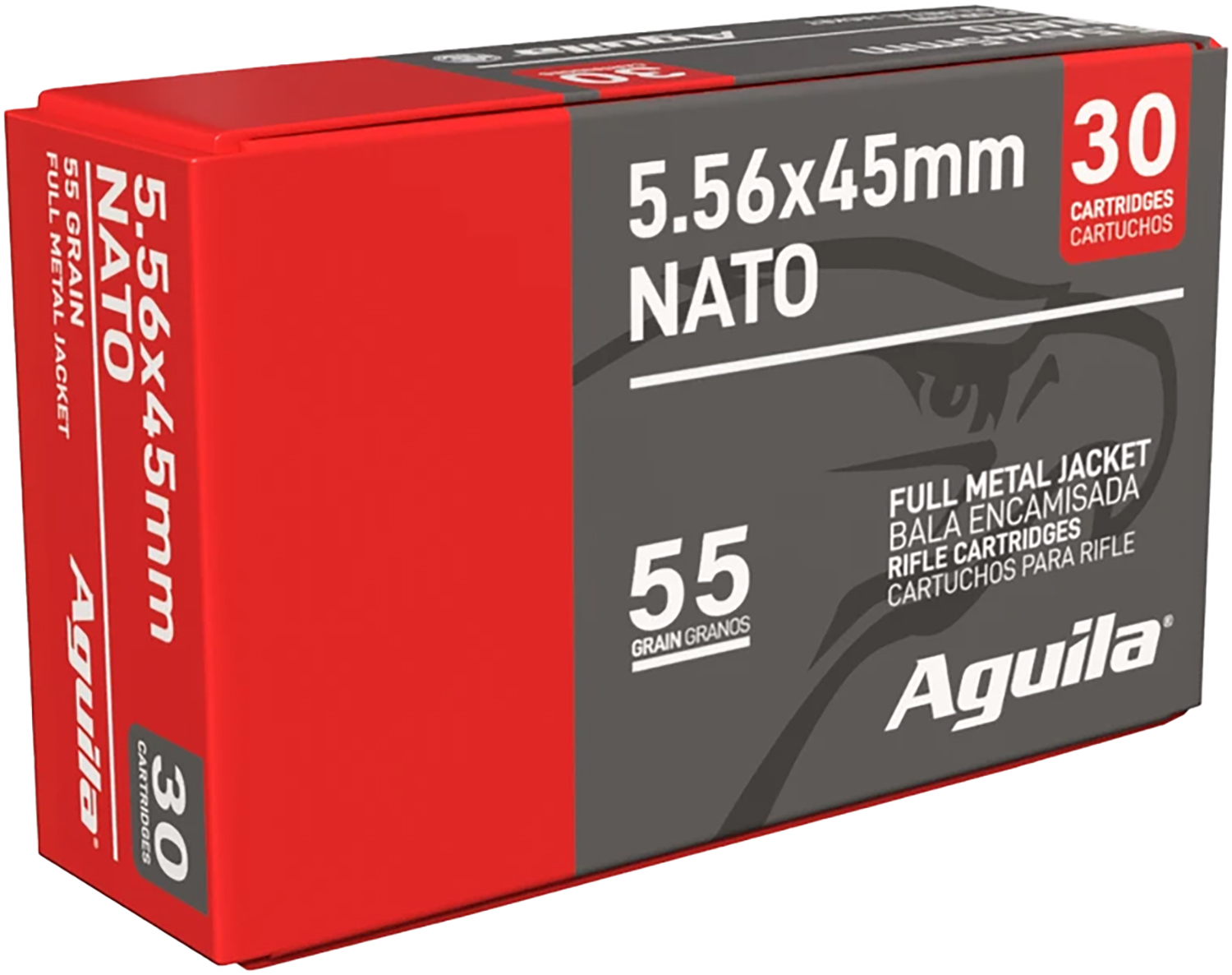 Aguila 1E556155 5.56x45mmNATO 55gr Full Metal Jacket 30 Per Box/75 Case