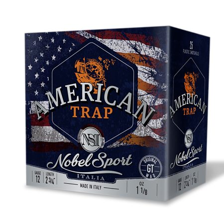 Nobel/Eurosports LLC ANS2788 American Trap  12Gauge 2.75" 8Shot 25 Per Box *Sold by the Case