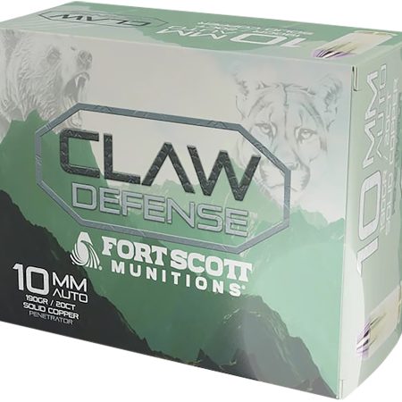 Fort Scott Munitions 10MM190SCVFNCD Claw Defense 10mm 190gr 20 Per Box/25 Case