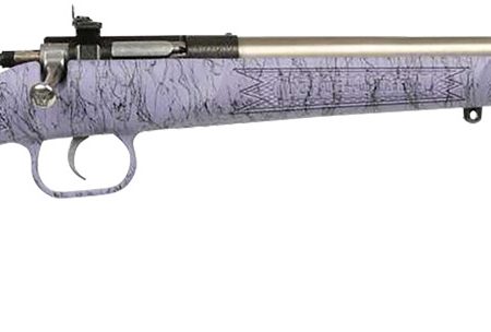 Crickett KSA2445 Gen2 Youth 22 LR 1rd 16.13" Stainless Single Shot Barrel, Stainless Steel Receiver, Purple w/Black Webbing Fixed Synthetic Stock