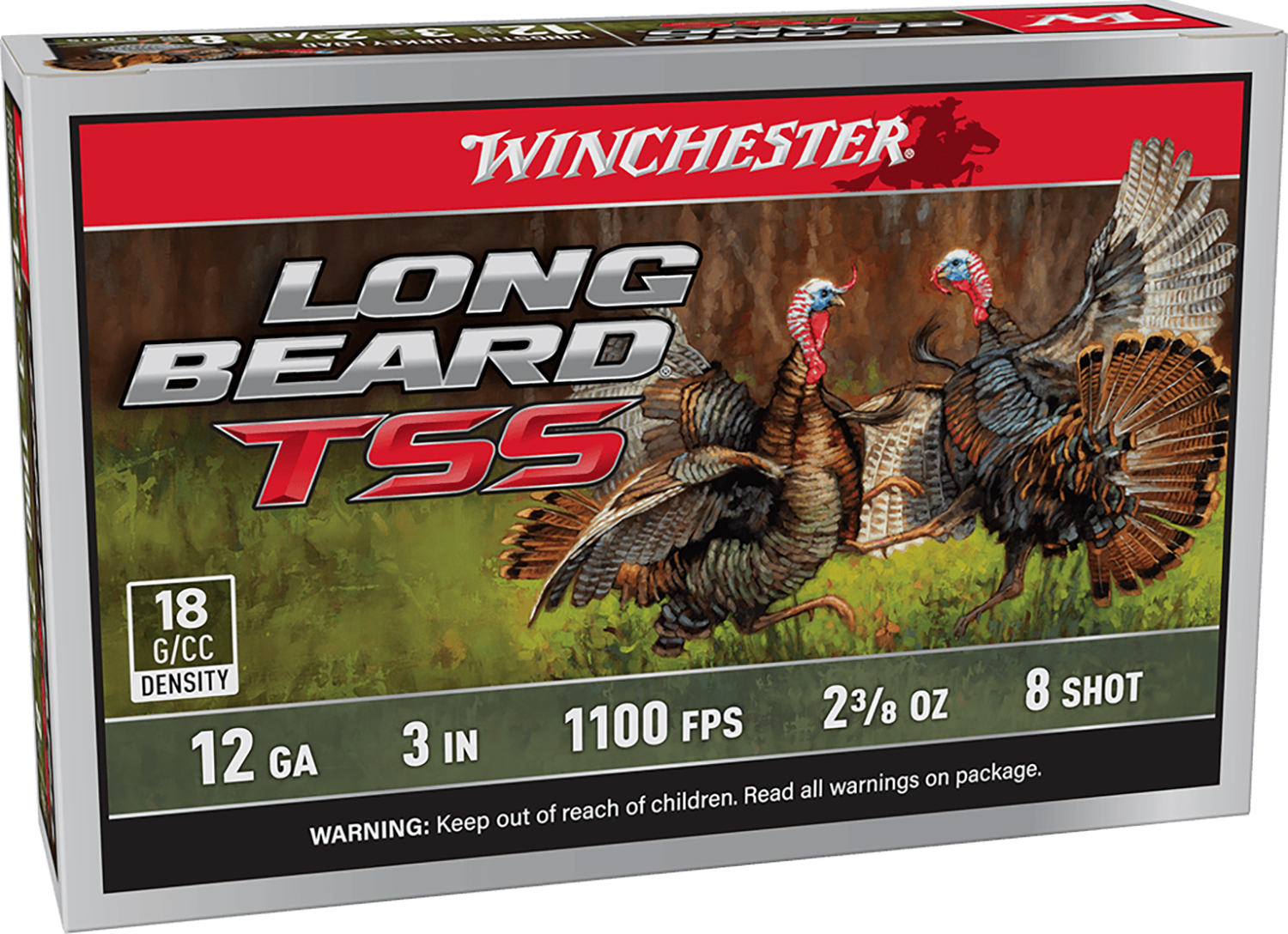 Winchester Ammo LBTSS1238 Long Beard TSS 12Gauge 3" 2 3/8oz Tungsten 8Shot 5 Per Box