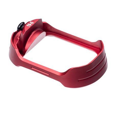 Tyrant CNC TDG19G5MWREDBLKSCREW Magwell Fits Glock 19 Gen 5 Red Aluminum