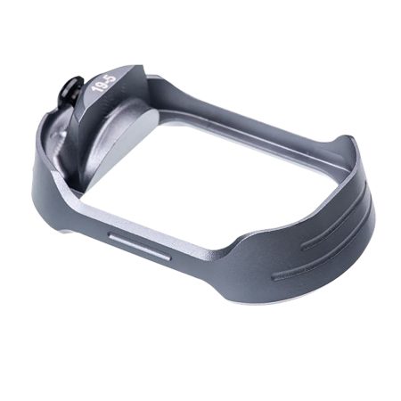 Tyrant CNC TDG19G5MWGREYBLKSCREW Magwell Fits Glock 19 Gen 5 Grey Aluminum