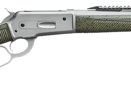 Davide Pedersoli 010G732457 Boarbuster Guidemaster-X 45-70 Gov 5+1 19" Silver Cerakote Threaded Barrel & Receiver w/Picatinny Rail, Green Adj Cheek Riser Synthetic Stock