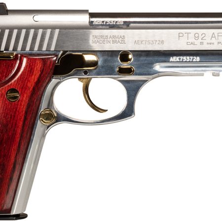 Taurus 1-920159GLD-HW1 92  Full Size Frame 9mm Luger 17+1 5" Matte Stainless Steel Barrel, Serrated Stainless Steel Slide, Natural Anodized Aluminum Frame w/Beavertail & Picatinny Rail, Rosewood Grip