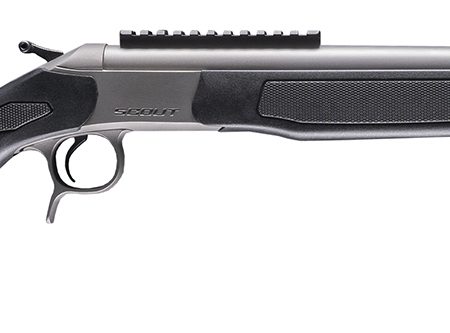 CVA CR4444S Scout Takedown 44 Mag 1rd 20" Stainless Fluted Threaded Barrel, Stainless Steel Receiver w/Picatinny Rail, Adj Comb & LOP Black Synthetic Stock