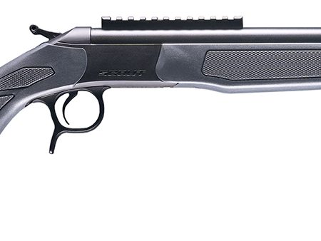 CVA CR4435 Scout  243 Win 1rd 20" Blued Threaded Barrel, Blued Picatinny Rail Receiver, Stealth Gray Fixed Synthetic Stock
