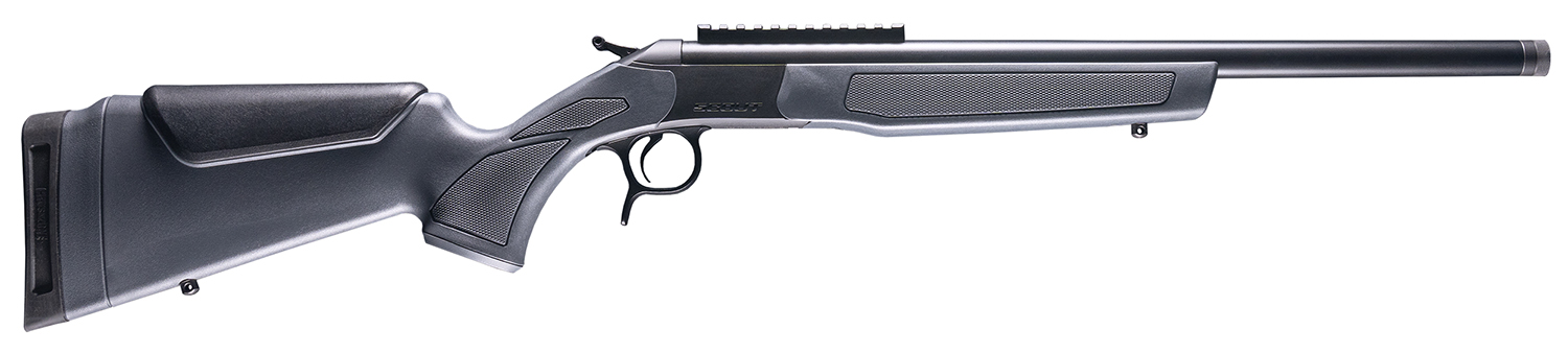 CVA CR4435 Scout 243 Win 1rd 20" Blued Threaded Barrel, Blued Picatinny Rail Receiver, Stealth Gray Fixed Synthetic Stock