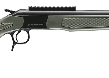 CVA CR4918 Scout Spur Compact 410 Gauge 1rd 20" Blued Single Shot Barrel, Blued Receiver w/Picatinny Rail, OD Green & Black Synthetic Stock