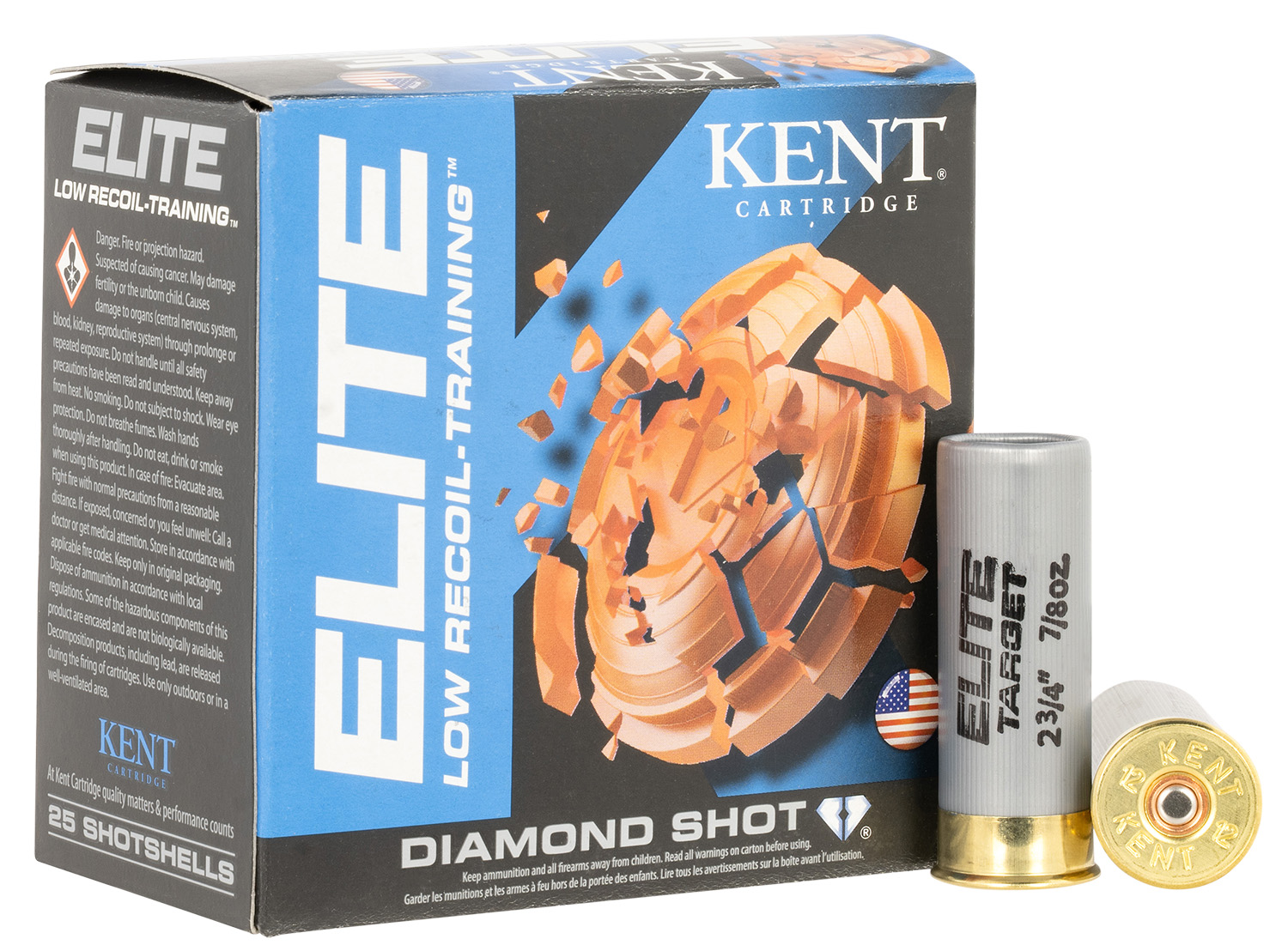 Kent Cartridge E12LB248 Elite 12Gauge 2.75" 7/8oz 8Shot 25 Per Box