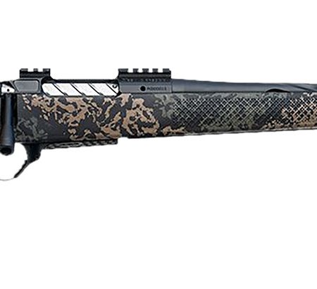 Seekins Precision 0011710455-F Havak PH3 375 H&H 24" Black Fluted Threaded Barrel, Black Picatinny Rail Steel Receiver, Adj Cheek Riser Woodland Shadow Synthetic Stock