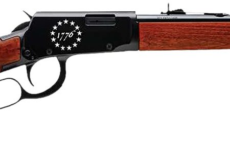 Rossi RL22181WD-EN23 Rio Bravo  22 LR 15+1 18" Black Polished Alloy Steel Barrel, Black Engraved w/Stars "1776" Alloy Steel Receiver, Hardwood Fixed Stock, Right Hand