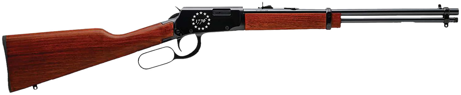 Rossi RL22181WD-EN23 Rio Bravo 22 LR 15+1 18" Black Polished Alloy Steel Barrel, Black Engraved w/Stars "1776" Alloy Steel Receiver, Hardwood Fixed Stock, Right Hand
