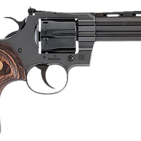 Colt Mfg PYTHONBP5WTS Python  357 Mag38 Special 6 Shot 5" Blued Carbon Steel Vent Rib Barrel, Cylinder & Frame, Wood Grip, Exposed Hammer