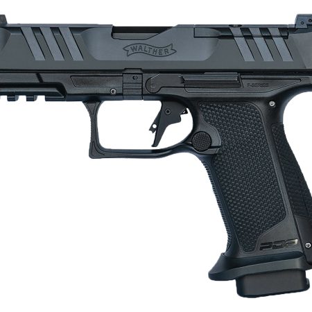 Walther Arms 4797055 PDP F-Series Pro E 9mm Luger 18+1 4" Black Steel Barrel, Black Optic Ready/Serrated Steel Slide, Black Polymer Frame w/Picatinny Rail, Interchangeable Backstrap Grip